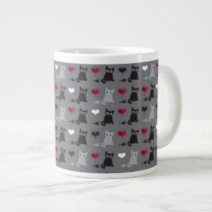 kattunge och mus mönster jumbo mugg