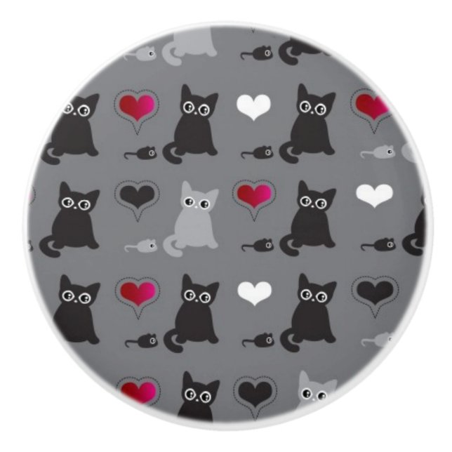 kattunge- och musmönster knopp (Framsidan)