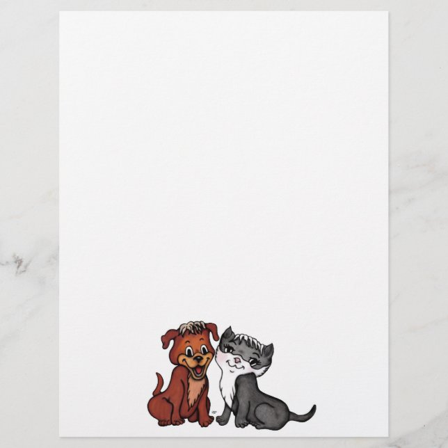Kattunge och Puppy Letterhead Brevhuvud (Framsida)