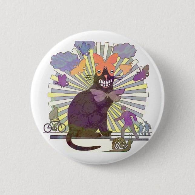 Kattunge ögon för harfjäril knapp (Framsida)