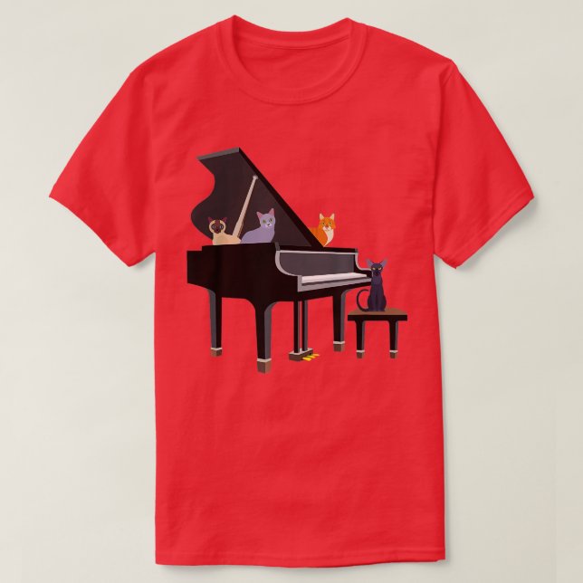 Kattunge om pianotransport för kattrummen t shirt (Design framsida)