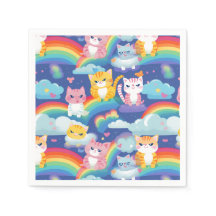 Kattunge om regnbågsklumpar Cute och Lycklig