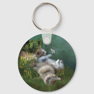 Kattunge önskar konst Keychain Nyckelring