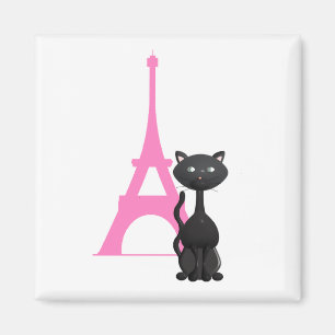 Kattunge på semester i Paris Magnet