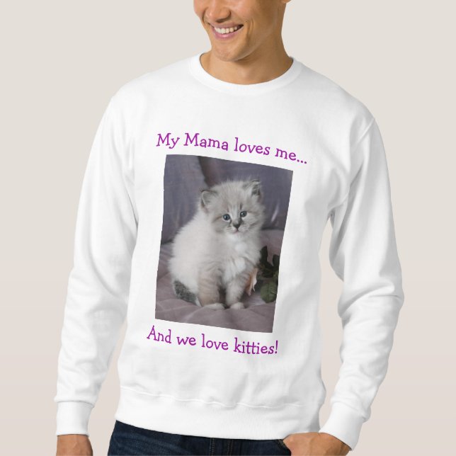 Kattunge på skjortan sweatshirt (Framsida)