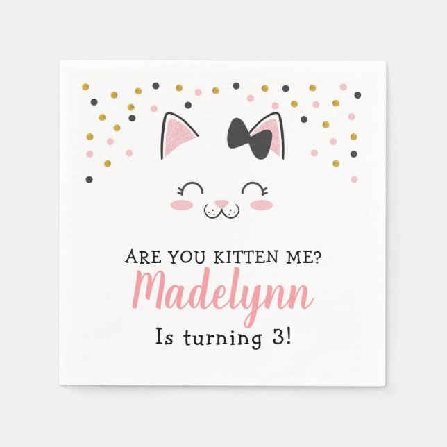 Kattunge Pappra Napkins Pappersservett (Framsidan)