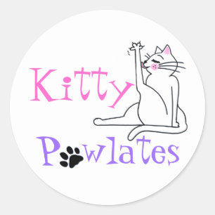 Kattunge Pawlates-klistermärken Runt Klistermärke