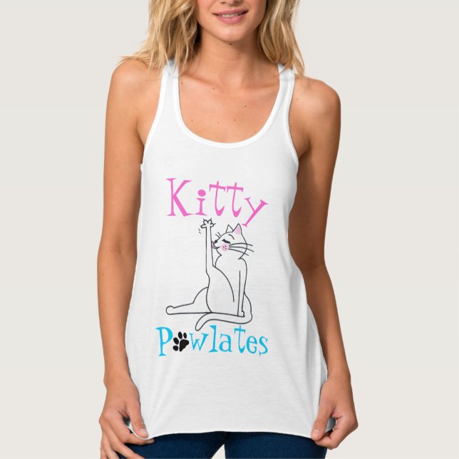 Kattunge PAWlates T-shirt Linne Med Racerback (Framsida)