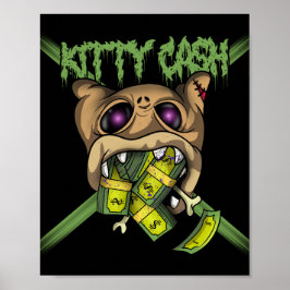 Kattunge Pengarar Money Cat Graffiti Poster