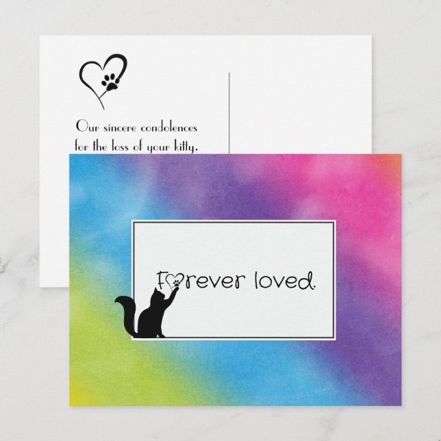 Kattunge Pet-förlustsympati från Vet Vykort (Fram/baksida)