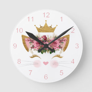 Kattunge Princess Wall Clock Rund Klocka