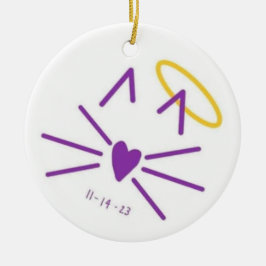 Kattunge prydnadsföremål till minne av JDW Julgransprydnad Keramik