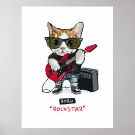 Kattunge Rockstar T-Shirt Poster