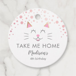 Kattunge Rosa ta mig hem Gåvor Etiketter