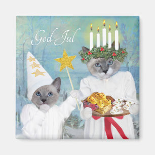 Kattunge Santa Lucia magnet