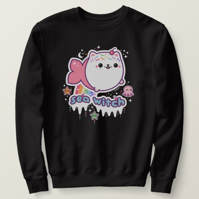 Kattunge Sea Witch Lång Ärmad Tröja (Design framsida)