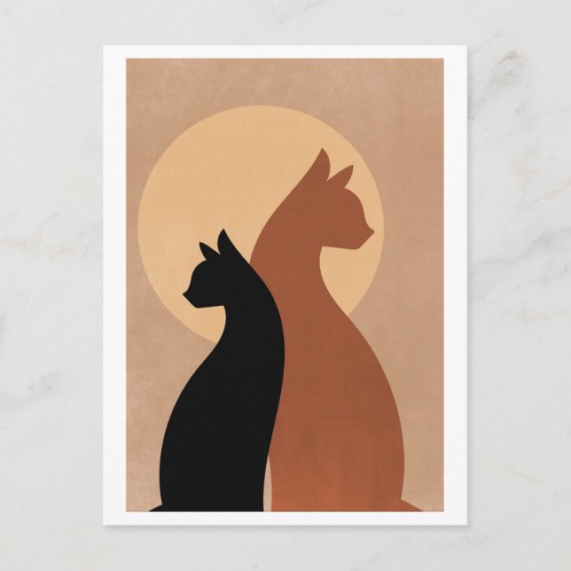 Kattunge Silhouettes Vykort (Framsida)