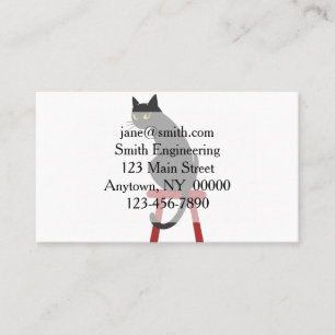 kattunge sitta på träavföring - Välj tillbaka färg Visitkort