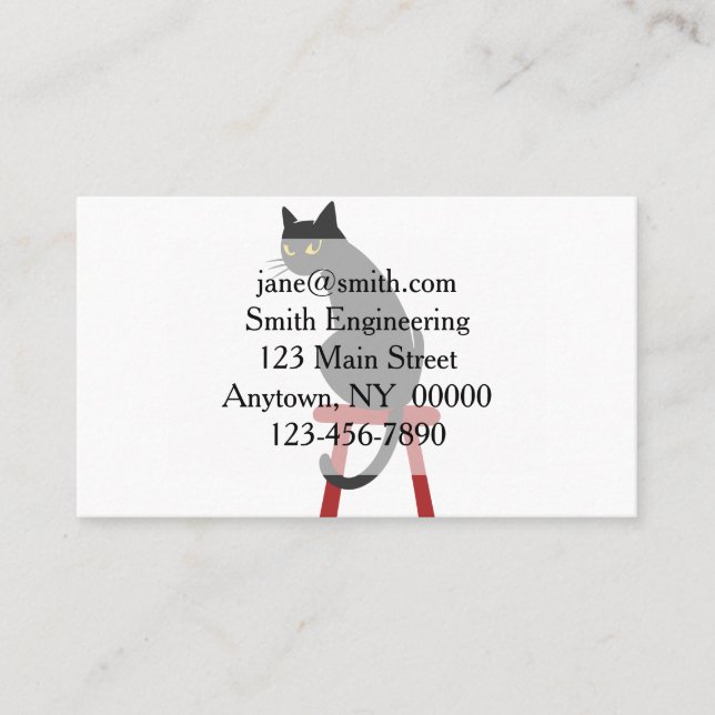 kattunge sitta på träavföring - Välj tillbaka färg Visitkort (Framsida)