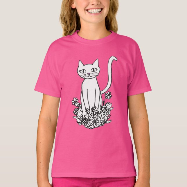 Kattunge Sitta Söt T Shirt (Framsida)