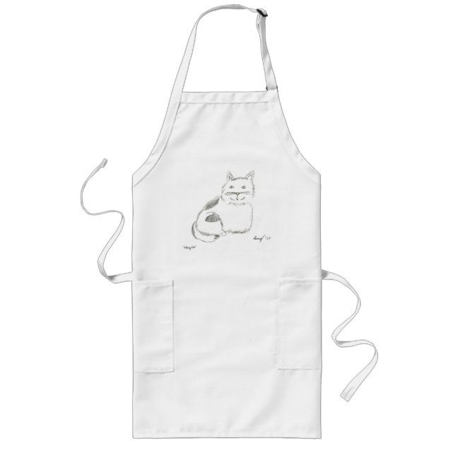 Kattunge Sketch Apron Långt Förkläde (Framsidan)