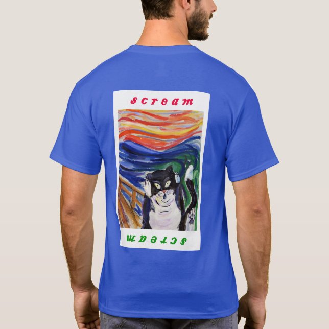 Kattunge Skräm med Skräm Text Shirt Tee Shirt (Baksida)