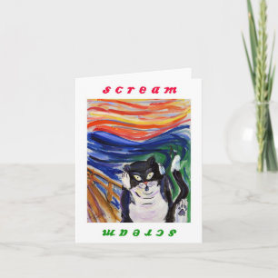 Kattunge Skräm Note Card med skräppost Kort