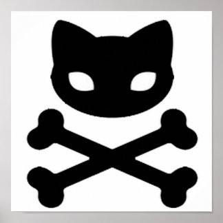 Kattunge Skull och korsben Poster