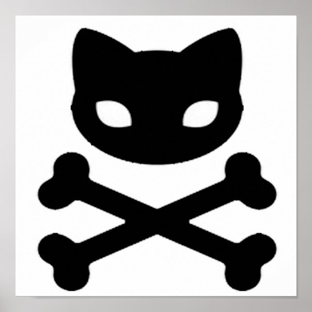 Kattunge Skull och korsben Poster (Framsidan)