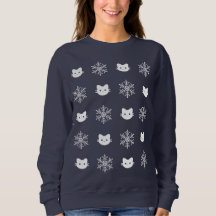 kattunge Snowflake-jultröja