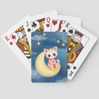 Kattunge som sitter på månen casinokort