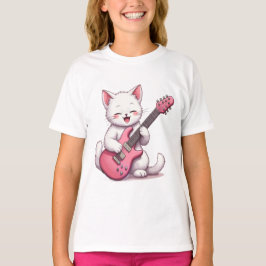 Kattunge som spelar gitarr t shirt