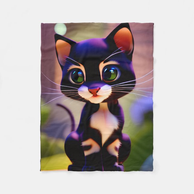 Kattunge Sötnos Fleecefilt (Framsidan)