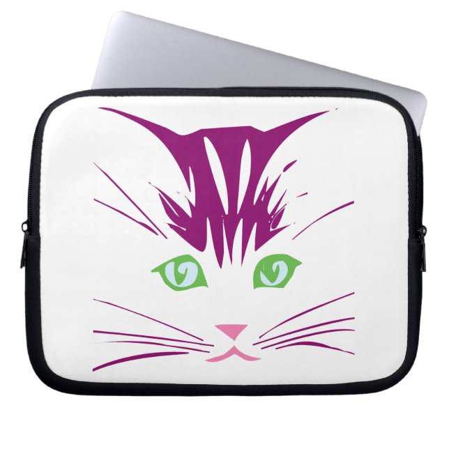 Kattunge Sött Ansikte Laptop Fodral (Framsidan)