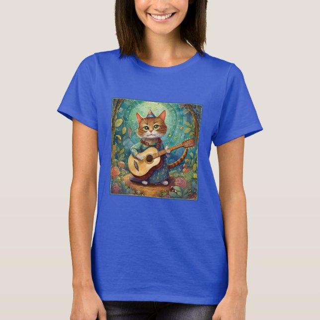 Kattunge spelar gitarr t shirt (Framsida)