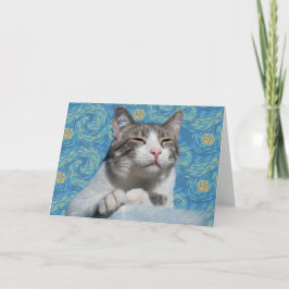 Kattunge Starry Night Notecard Meddelande