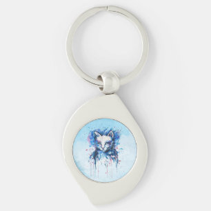 Kattunge Swirl Silverfärgad Nyckelring