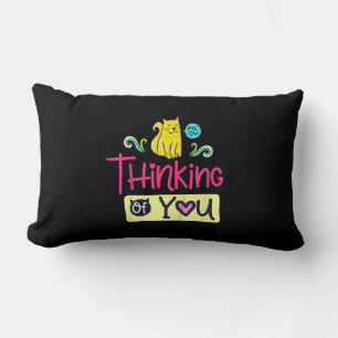 Kattunge tänker på dig   Cute Cat Lover Gift Lumbarkudde