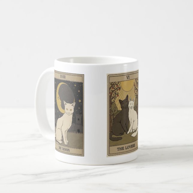 Kattunge Tarot Card Kaffemugg (Framsida vänster)