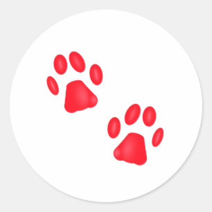 Kattunge Tassar Stickers Runt Klistermärke