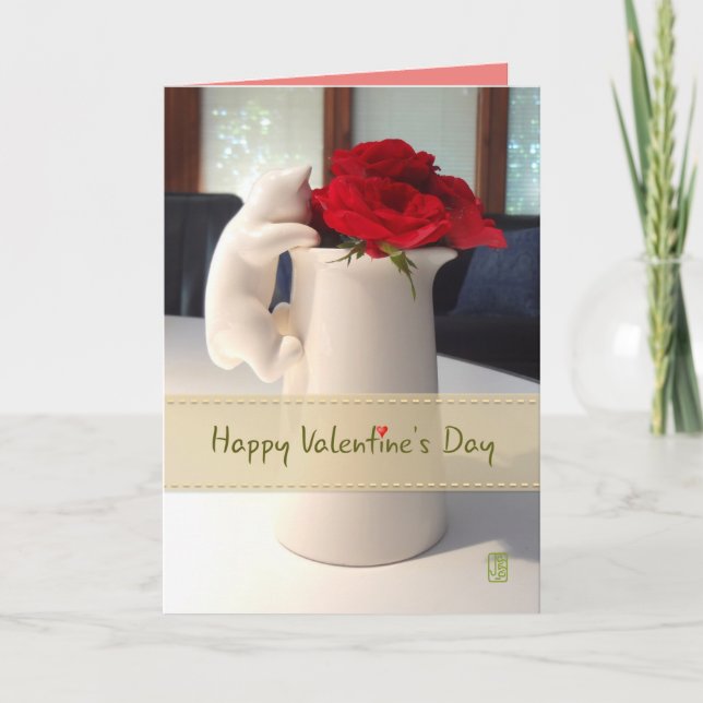 Kattunge & Tea Ro till en söt person Valentine Car Kort (Framsida)