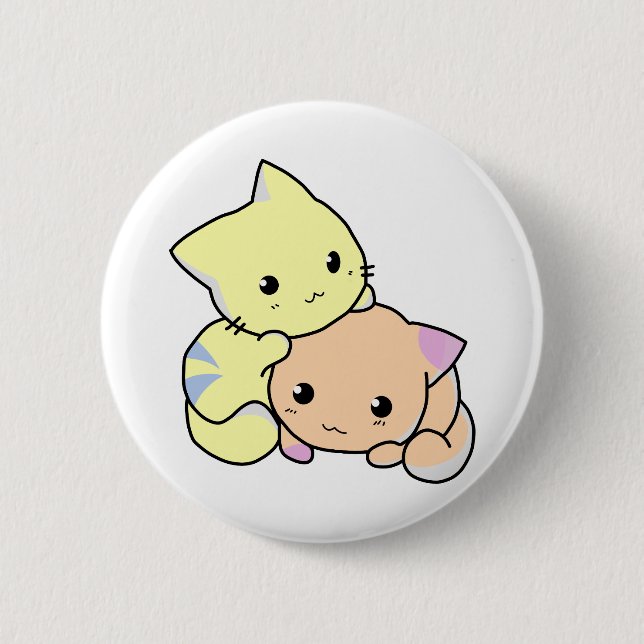 Kattunge Tecknad Snuggle Cats Cute Kittens Knapp (Framsida)