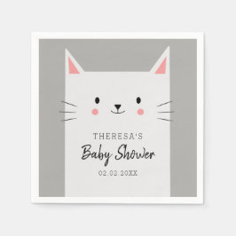 Kattunge Theme Baby Shower Cute Kitten Pappersservett