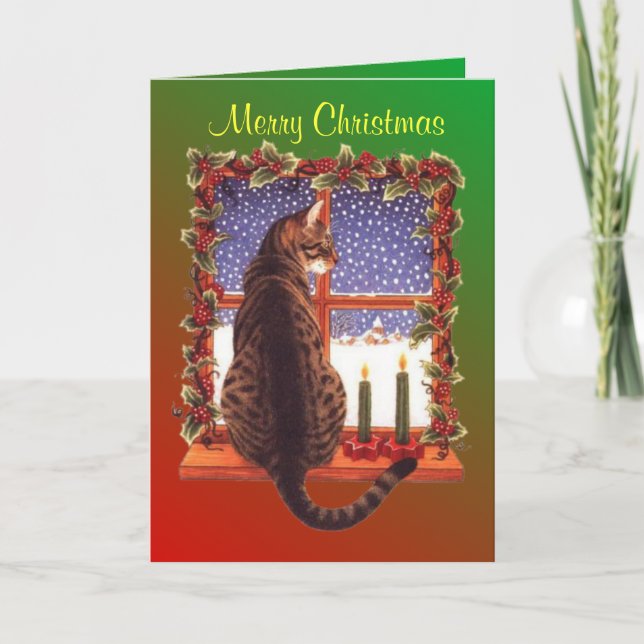 Kattunge-Tittar julkort för utträdesfönster Helgkort (Framsida)