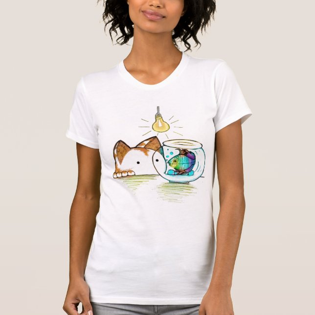 Kattunge tittar skumt t-shirt (Framsida)