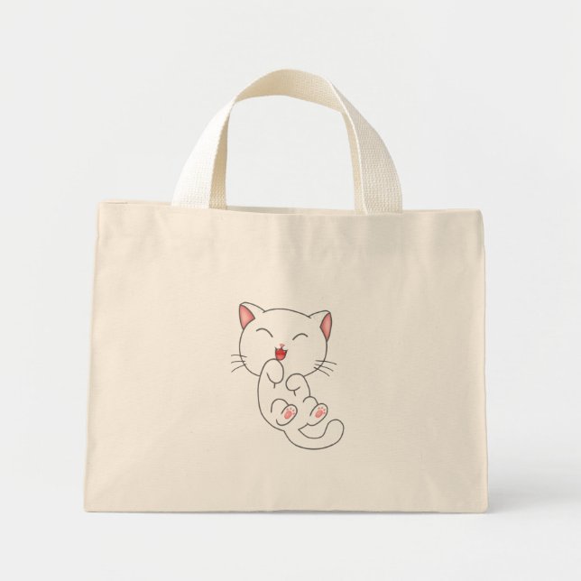 Kattunge Tote Bag Mini Tygkasse (Framsidan)