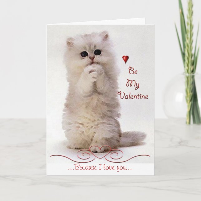 Kattunge Valentine Greeting Card Helgkort (Framsida)