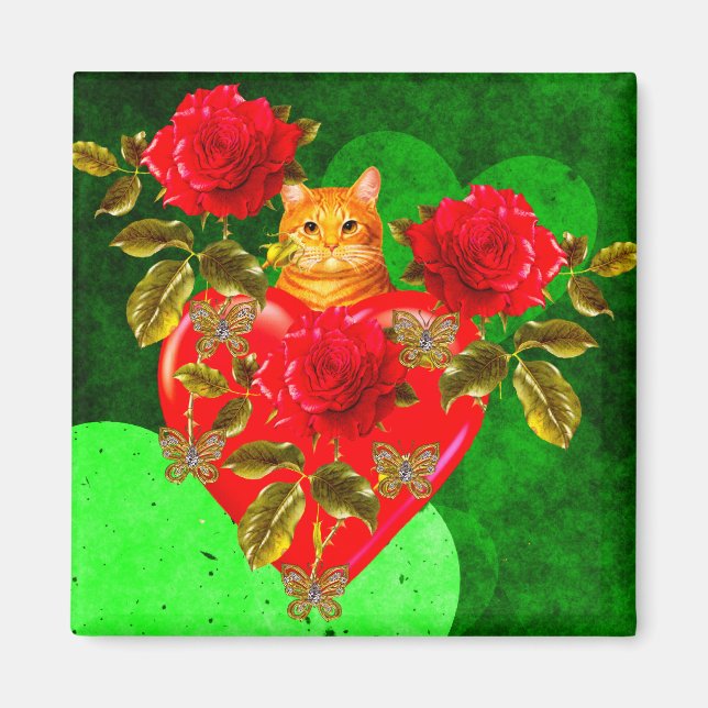 Kattunge Valentine Magnet (Framsidan)