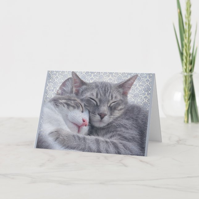 Kattunge Vintage Notecard Meddelande (Framsida)