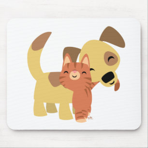 Kattunge- & vovvetecknadmousepad musmatta